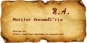 Mettler Annamária névjegykártya